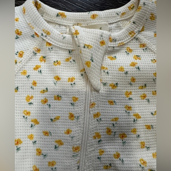 Sapling baby chamomile zipper front waffle knit.  Sz 3-6m 100% cotton, NWTS - Picture 1 of 14